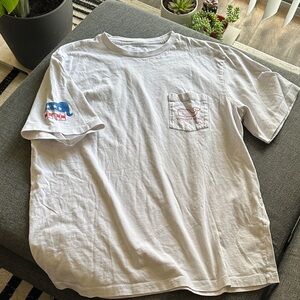 Vineyard Vines Oversized White Short Sleeve Tee with Pocket